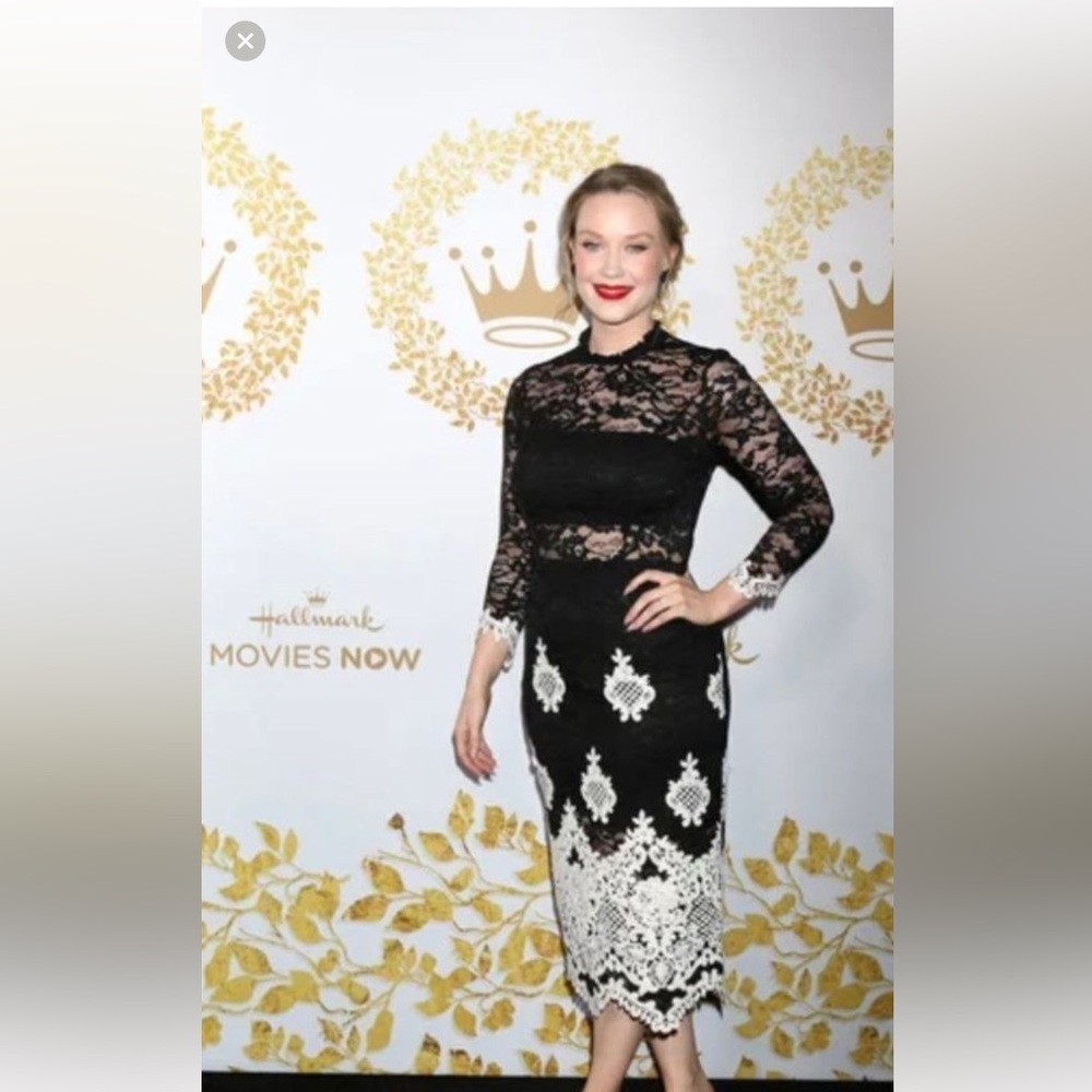 Black lace midi dress, by Alexis  in XS